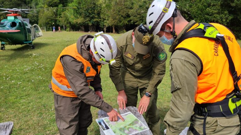 Carabineros sección aeropolicial y Gope Los Lagos en la búsqueda