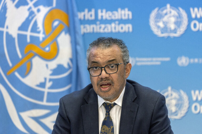 FILE PHOTO: Director-General of the WHO Dr. Tedros Adhanom Ghebreyesus attends an ACANU briefing in Geneva